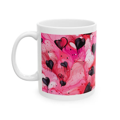 Love hearts valentine's mug - perfect for hot beverages - tumblers, drinkware cup bottles reusable washable reuse ceramic gifts xmas cute gi