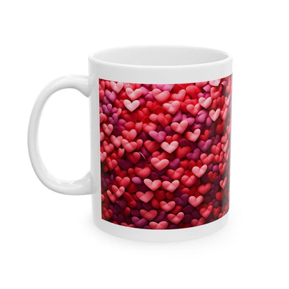 Red pink hearts 3d heart mug - perfect xmas christmas gift for secret santa or stocking filler valentine’s day, girlfriend - drinkware reu