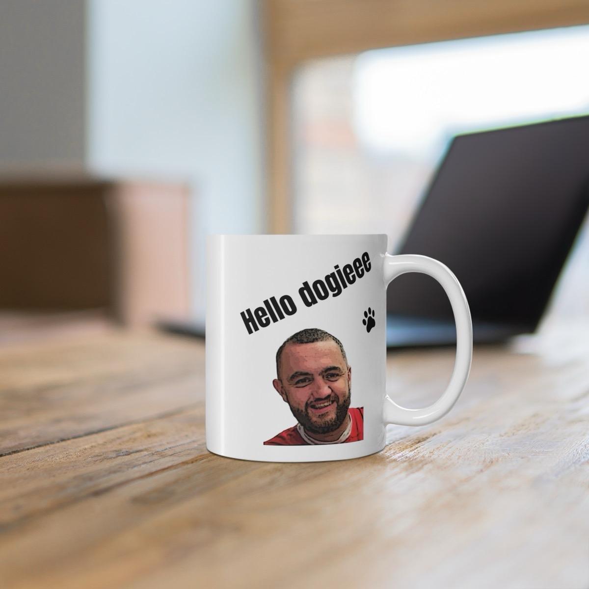 Mashtag mug hello doggie mug mashtag brady hello doggy mug - perfect for drinks - cup, drinkware washable reusable tumblers reuse ceramic co