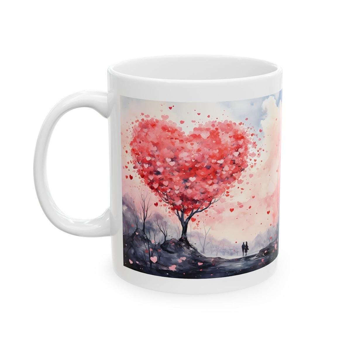 Love heart tree couple mug - cute gifts mugs - xmas christmas valentine's day - secret santa - stocking filler - drinkware - cup tumblers wa