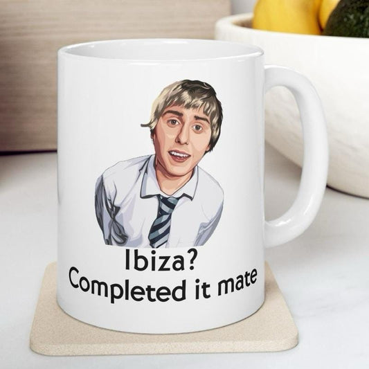 Funny mug - inbetweeners ibiza completed it mate mug - funny inbetweeners jay cartwright gift coffee mug drinkware washable reusable tumbler