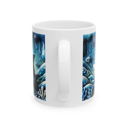3d mug with shark water drip design - perfect tumbler for drinks - tumblers, drinkware cup glass bottles washable reusable ceramic reuse cof