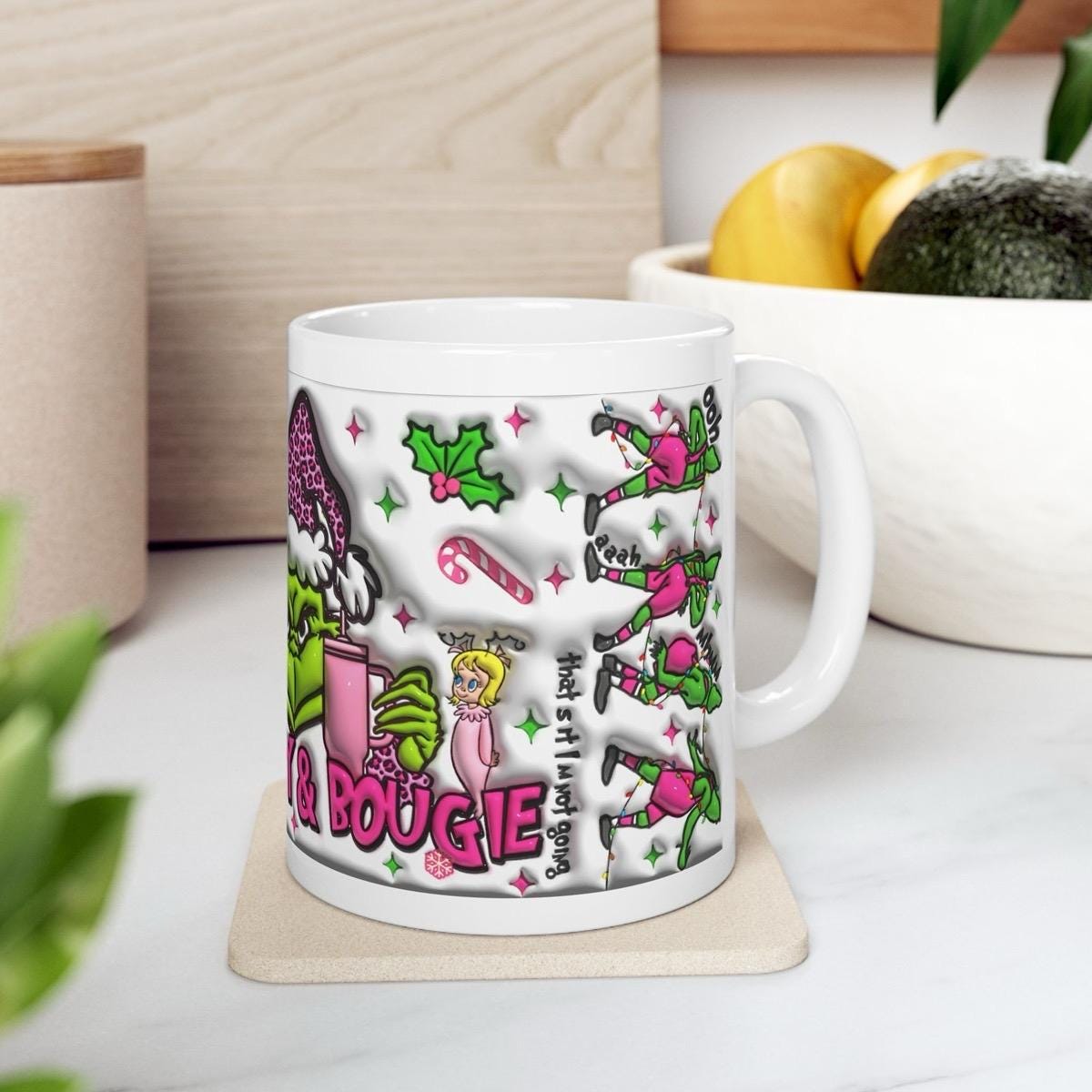 Funny grinch xmas mug - that’s it i’m not going - christmas festive gift - drinkware reusable washable reuse tumbler ceramic cup coffee