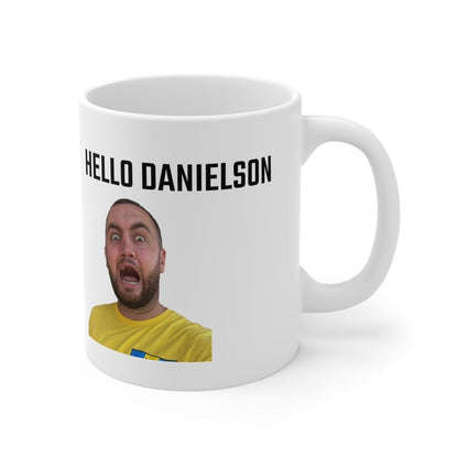 Hello danielson ceramic mashtag mug - perfect for drinks - drinkware coffee printed stylish tea tumbler washable cup reuse reusable xmas mug