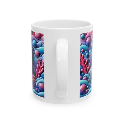 Cute seal in the ocean 3d mug - perfect for hot and cold drinks - tumblers, drinkware cup bottles reusable washable coffee reuse ceramic xma