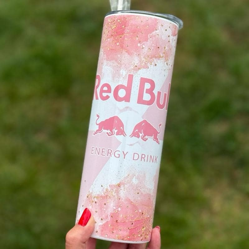 Red bull tumbler 20oz - pink gold marble glitter style perfect for on-the-go hydration - vacuum flask - cup drinkware mug bottles water bott