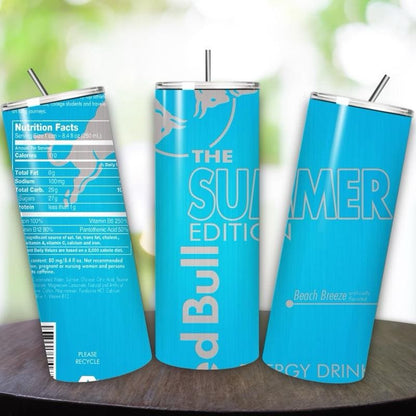 Red bull summer edition tumbler 20oz - blue perfect for on-the-go hydration - vacuum flask - cup drinkware mug bottles water bottles bottled