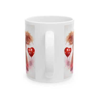 Highland cow mug for valentine's day - perfect for drinks - drinkware, cup tumblers coffee ceramic bottles washable reusable reuse cute girl