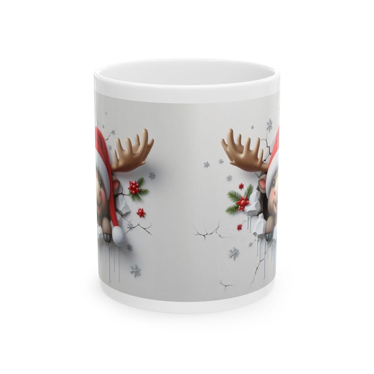 Ceramic christmas cute baby reindeer 3d mug - perfect for gifts and celebrations - tumblers drinkware cup washable reusable reuse ceramic co