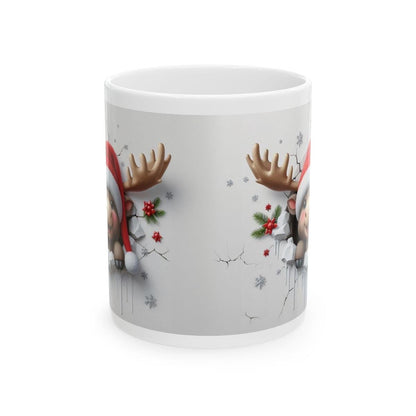 Ceramic christmas cute baby reindeer 3d mug - perfect for gifts and celebrations - tumblers drinkware cup washable reusable reuse ceramic co
