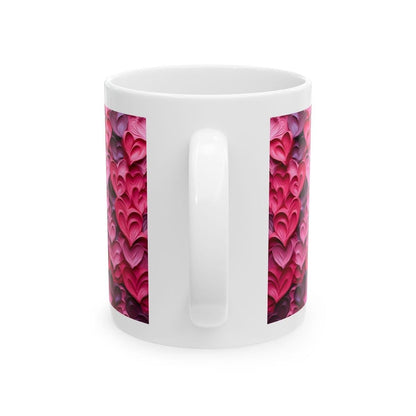Painted hearts 3d style mug - perfect for coffee and tea - drinkware xmas christmas gifts mugs valentines girlfriend boyfriend wife husband