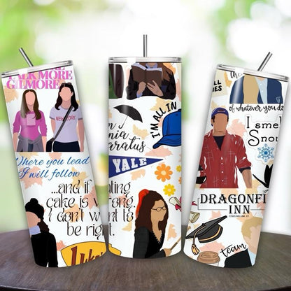 Gilmore girls tumbler 20oz - perfect for on-the-go hydration - vacuum flask - cup drinkware mug bottles water bottles bottled portable gifts