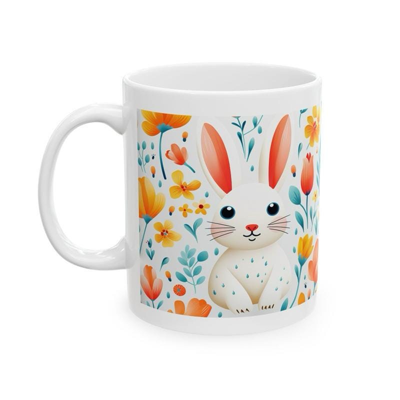 Easter bunny mug - cute gift - perfect for hot drinks - drinkware, tumblers cup bottles reusable washable portable reuse ceramic coffee east