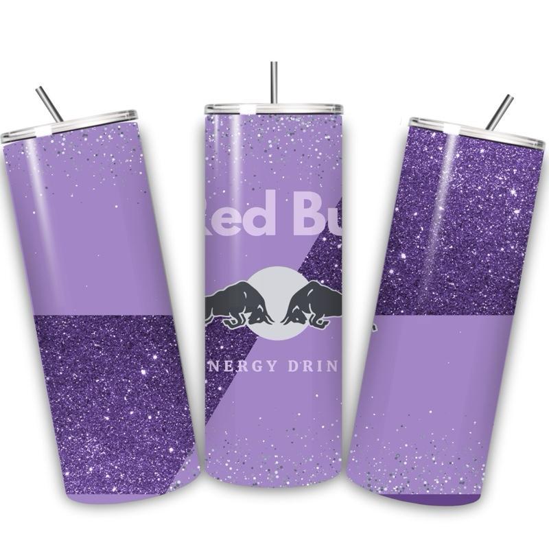 Red bull tumbler 20oz - purple glitter style perfect for on-the-go hydration - vacuum flask - cup drinkware mug bottles water bottles bottle