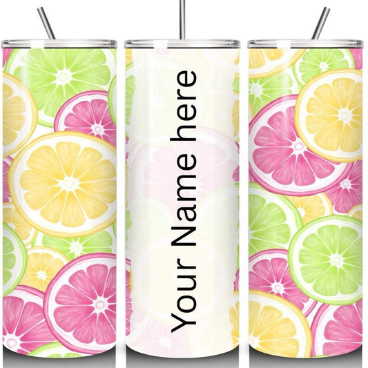 Personalised fruit summer tumbler 20oz - perfect for on-the-go hydration - vacuum flask - cup drinkware mug bottles water bottles bottled p