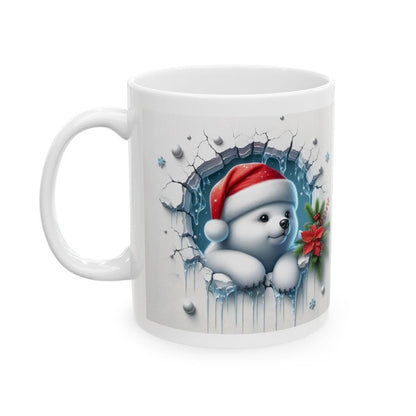 Christmas polar bear 3d mug - perfect for your morning drinks - tumblers, drinkware cup reusable ceramic reuse washable coffee xmas mugs tea