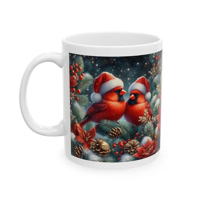 Cardinal birds christmas mug - perfect for your morning drinks - drinkware, cup tumblers reusable washable bottles reuse ceramic coffee xmas
