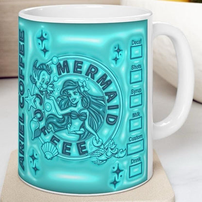 Ariel mermaid mug - perfect xmas gift for drinkware fans - tumblers cup ceramic bottles washable reusable reuse coffee funny cute