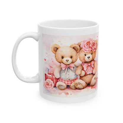 Two cute bear mug - valentines - xmas christmas - mugs gifts - perfect for drinks - drinkware, tumblers reusable cup reuse washable ceramic