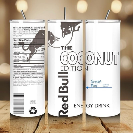 Red bull coconut edition tumbler 20oz - perfect for on-the-go hydration - vacuum flask - cup drinkware mug bottles water bottles bottled por