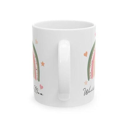 World's best mum mug - cute gift for mum's day and birthday - perfect for coffee or tea - drinkware and tumblers cup washable reusable ceram