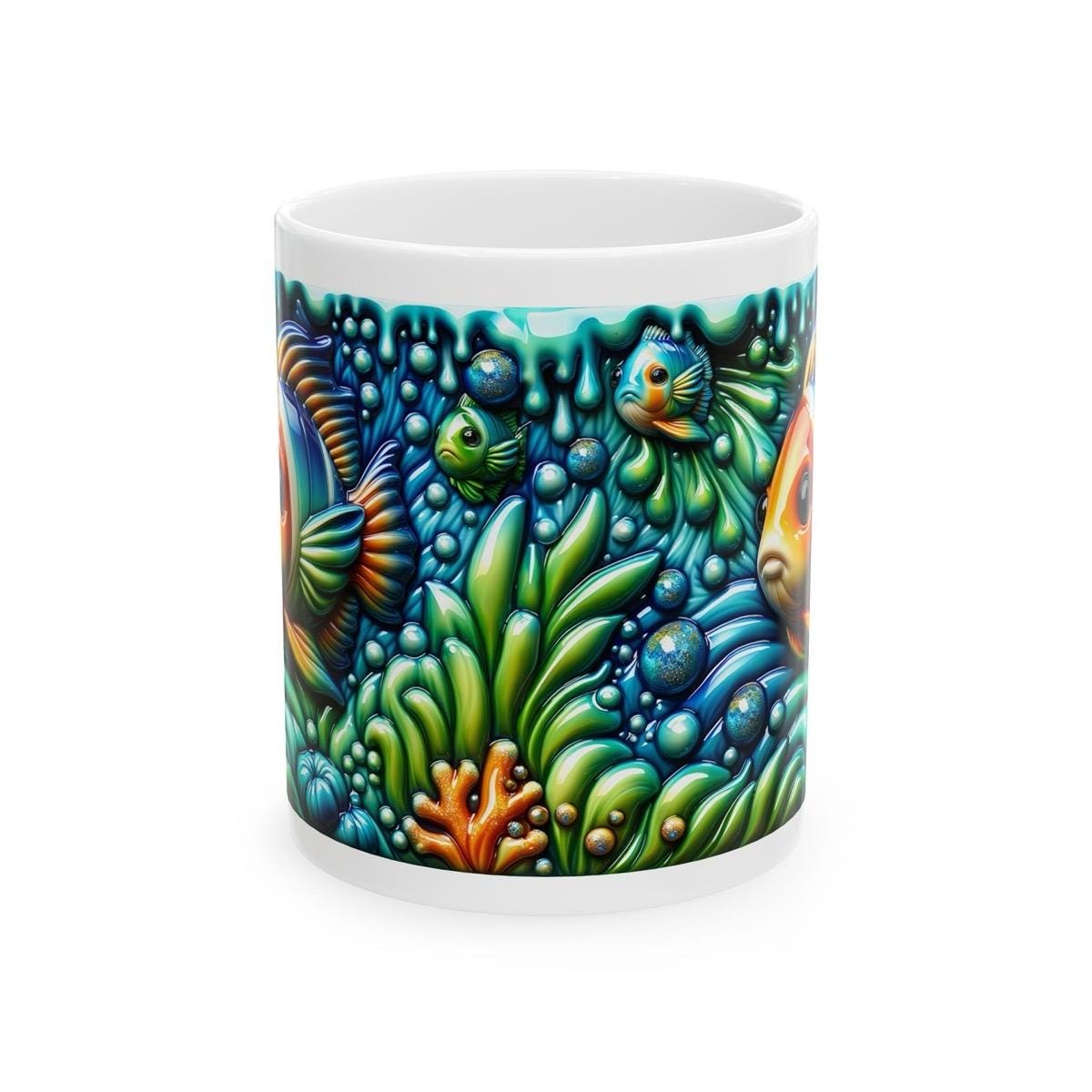 Tropical fish underwater paradise 3d mug for coffee and tea - drinkware, cup bottles tumblers reusable washable reuse xmas mugs festive cute