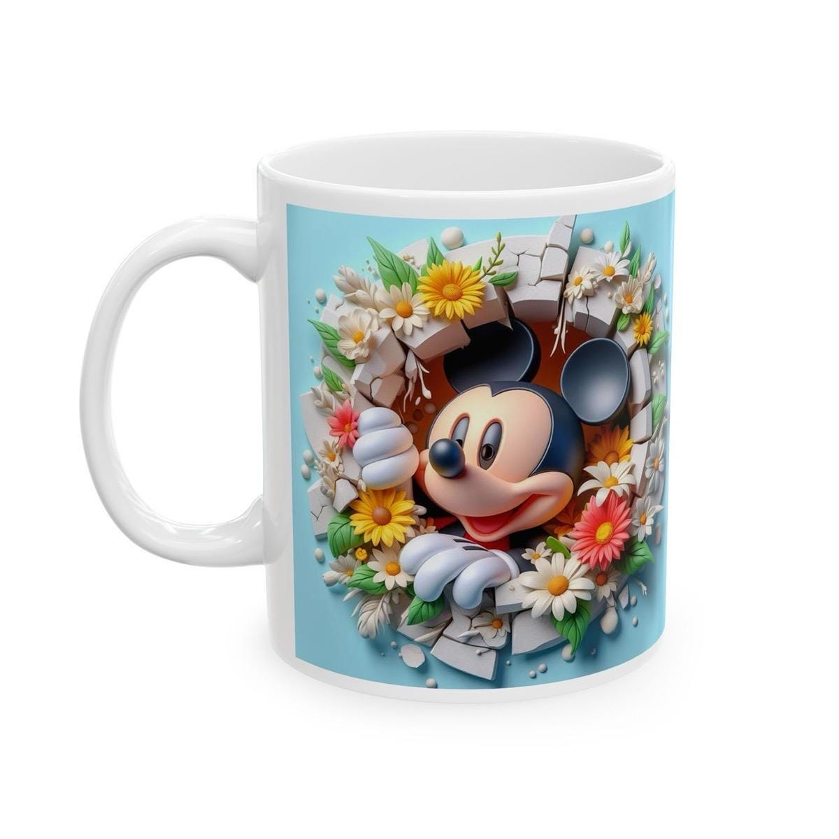 Mickey style 3d mug - christmas ceramic drinkware for hot and cold beverages cup tumblers bottles coffee reuse reusable washable secret sant