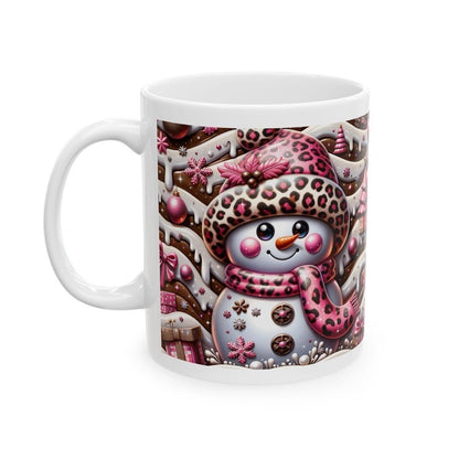 3d snowman christmas mug – cosy winter design with pink and brown accents, perfect festive gift! drinkware reusable tumblers cup washable
