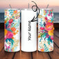 Personalised tumbler floral style 20oz - perfect for on-the-go hydration - vacuum flask - cup drinkware mug bottles water bottles bottled po