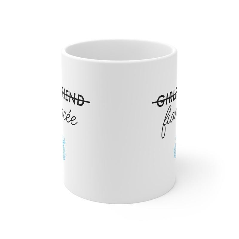 Cute fiancée mug for engaged couple - perfect engagement or marriage gift - washable, tumbler, drinkware, cup, reusable, coffee, reuse, cer