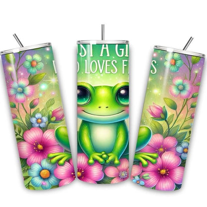 Funny frog tumbler 20oz tumbler  - just girl who loves frogs perfect for any occasion drinkware flasks mug bottles water bottles bottled