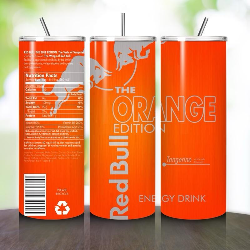Red bull orange edition tumbler 20oz - perfect for on-the-go hydration - vacuum flask - cup drinkware mug bottles water bottles bottled port