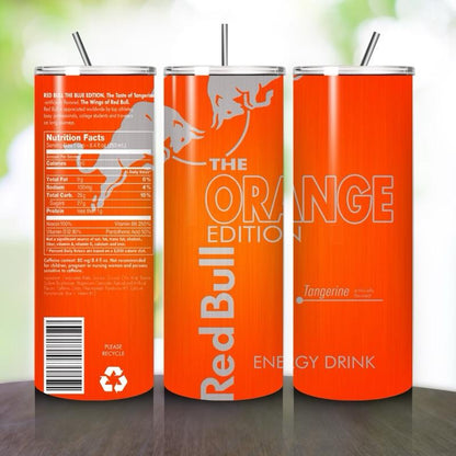 Red bull orange edition tumbler 20oz - perfect for on-the-go hydration - vacuum flask - cup drinkware mug bottles water bottles bottled port