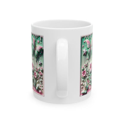Butterfly flower star 3d mug - perfect for coffee and tea xmas mugs festive  drink drinkware washable reusable tumbler reuse ceramic cute gi