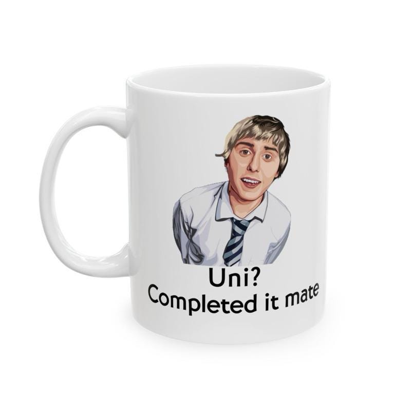 Funny mug - inbetweeners uni completed it mate mug - funny inbetweeners jay cartwright gift coffee mug drinkware washable reusable tumbler r