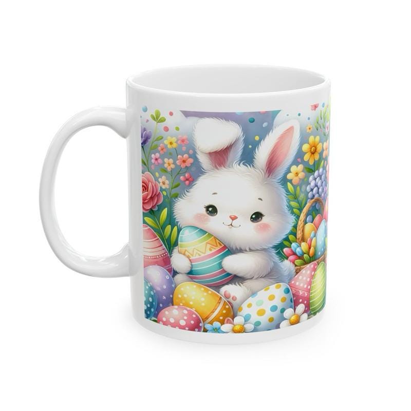 Easter bunny mug - cute gift - perfect for hot drinks - drinkware, tumblers cup bottles reusable washable portable reuse ceramic coffee east