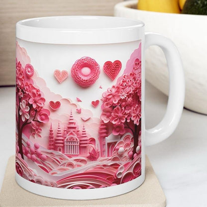 Dream house 3d mug hearts valentine’s day - gifts - mugs - xmas christmas - drinkware - tumblers reusable washable cup reuse ceramic coffe