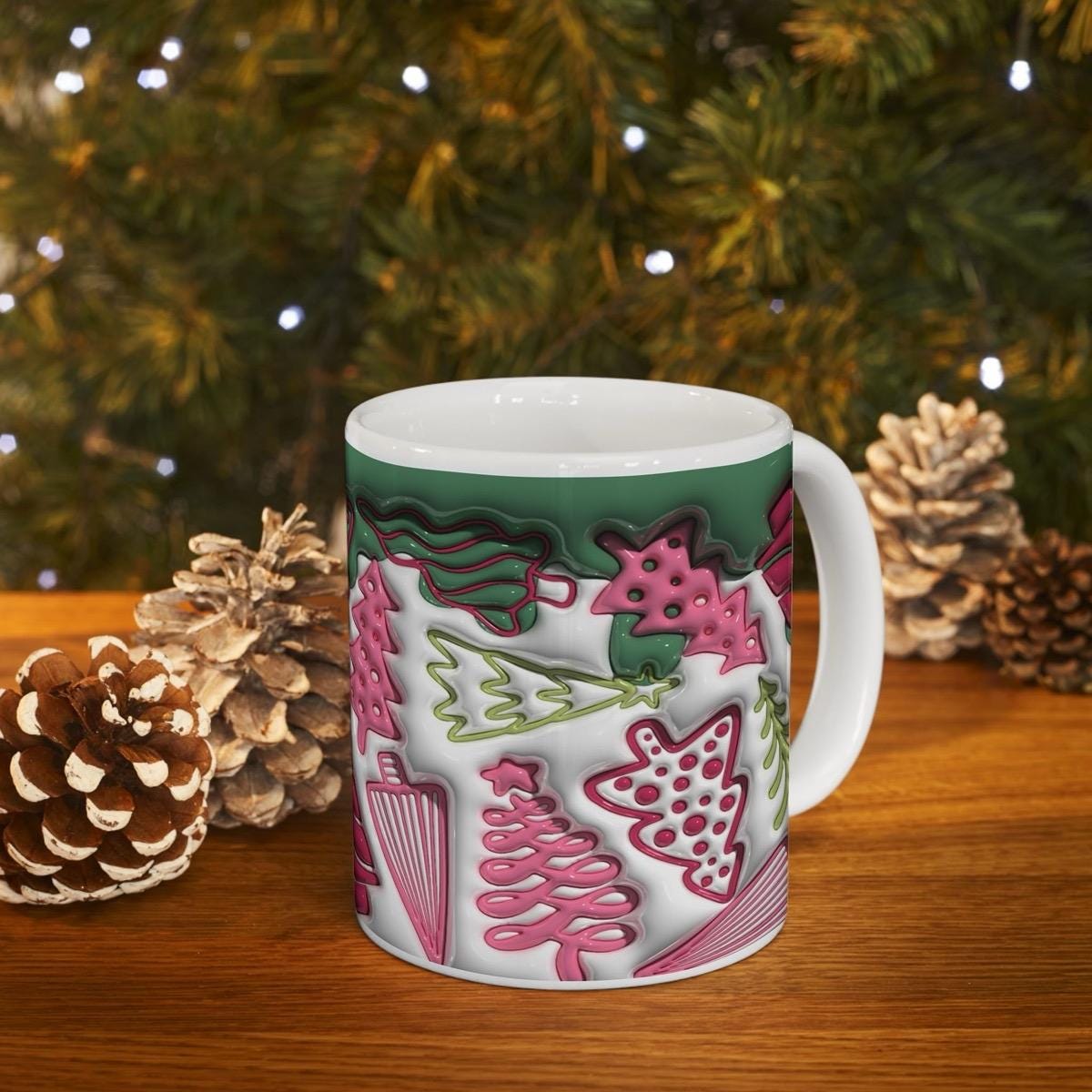 3d christmas tree mug gift - reusable and perfect for drinks - drinkware washable ceramic cup tumblers reuse coffee obsession xmas mugs tea