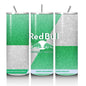 Red bull tumbler 20oz - green glittery style perfect for on-the-go hydration - vacuum flask - cup drinkware mug bottles water bottles bottle