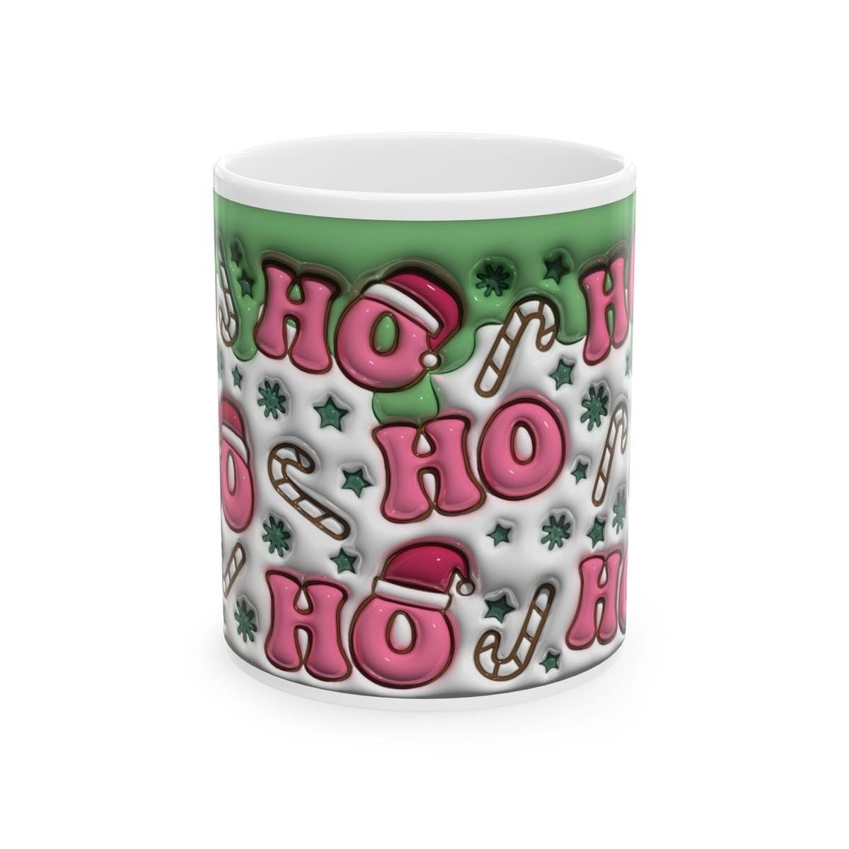 Ho ho ho christmas 3d mug - perfect for hot drinks - tumblers, drinkware cup bottles reusable ceramic washable  reuse gift obsession xmas mu