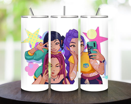 K pop demon hunters style tumbler 20oz cute fun gift cups mugs tumblers