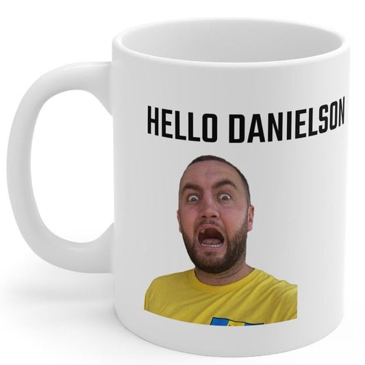 Hello danielson ceramic mashtag mug - perfect for drinks - drinkware coffee printed stylish tea tumbler washable cup reuse reusable xmas mug