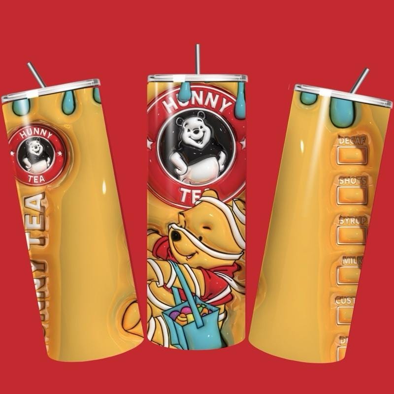 Winnie pooh tumbler 20oz - cute design for drinking enthusiasts - portable flask for on-the-go beverages drinkware mug water bottles bottled