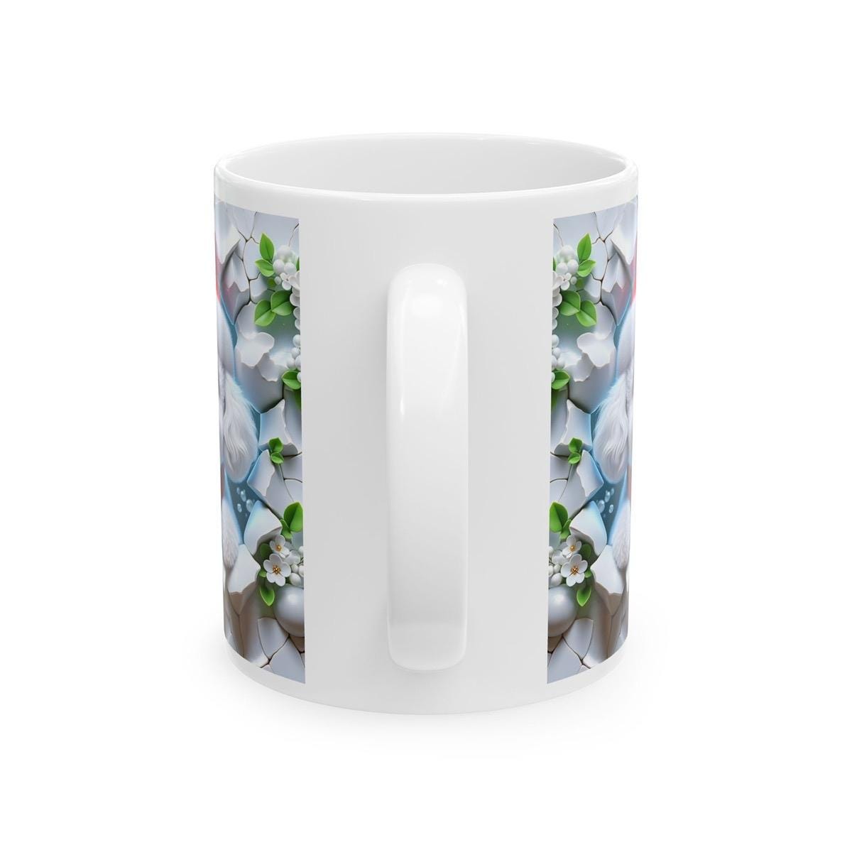Cute white dog xmas mug - perfect for hot drinks - cup, drinkware tumblers bottles washable reusable coffee reuse ceramic mugs coffe