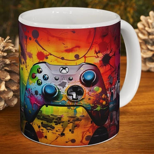Xbox lover style gamer mug with neon design - perfect for gaming and coffee lovers - drinkware - cup tumblers washable ceramic reuse reusabl
