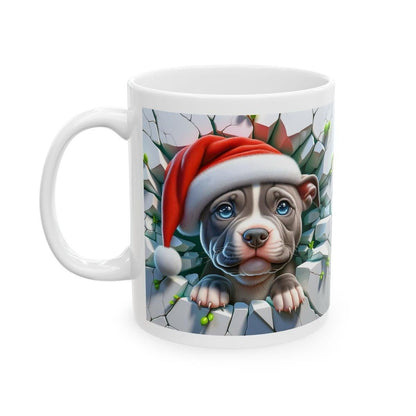 Staffy style 3d mug xmas - perfect for hot drinks this holiday season - drinkware ceramic washable reuse reusable coffee cup tumbler dog pup