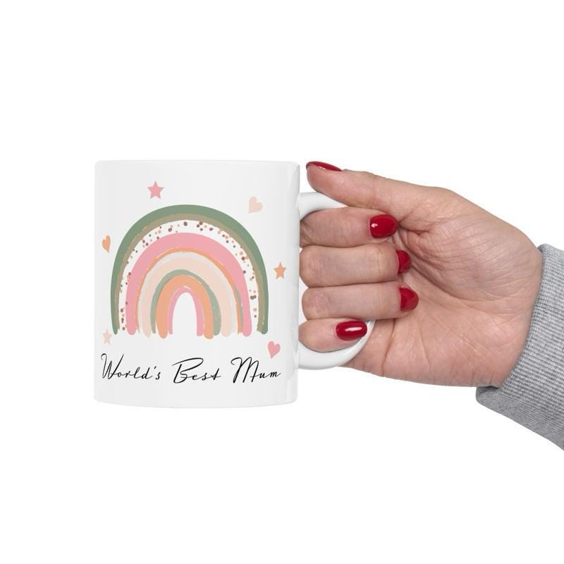 World's best mum mug - cute gift for mum's day and birthday - perfect for coffee or tea - drinkware and tumblers cup washable reusable ceram