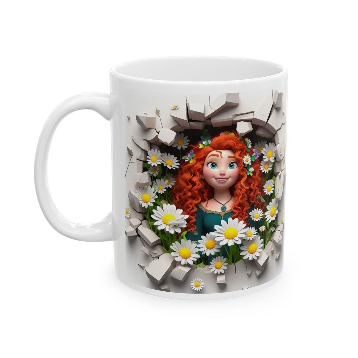 Merida style 3d mug - christmas secret santa gift brave for drinkware lovers reusable reuse washable cup ceramic coffee tumbler xmas mugs te