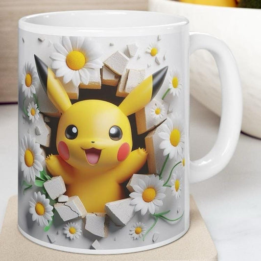 Pikachu style 3d mug - perfect christmas secret santa gift for drink lovers - drinkware reusable reuse washable ceramic cup tumbler coffee x