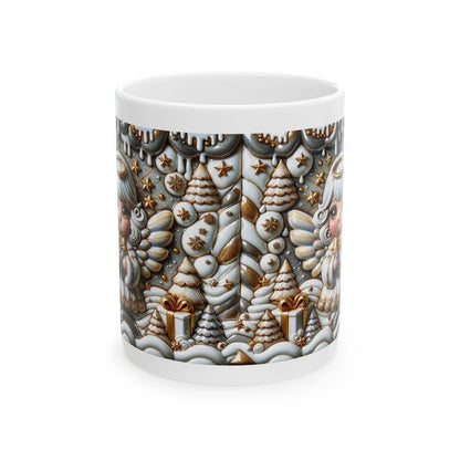 3d christmas angel mug – elegant gold and silver festive design, perfect for holiday celebrations and gifts! drinkware reusable washable t